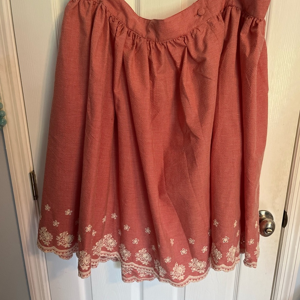 NWT Unique Vintage Red Gingham Lace Rockabilly Pinup Retro Swing Skirt Dress